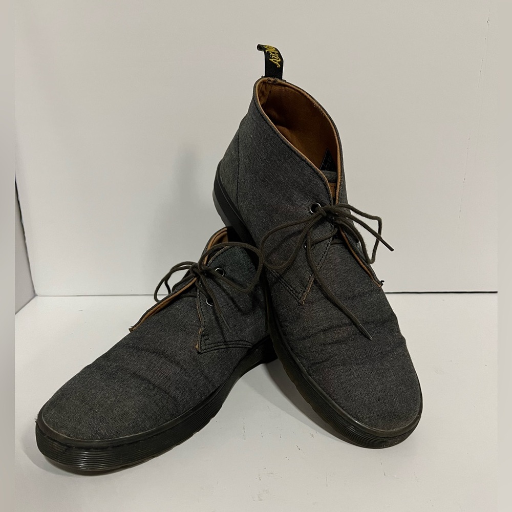 Dr Martens Mens Mayport Twill Gray Chambray Shoes | Size 10
